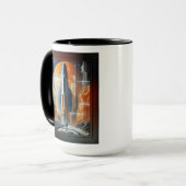 Mug Lancement Lunaire - Voyage vers Moon Retro Poster (Devant gauche)