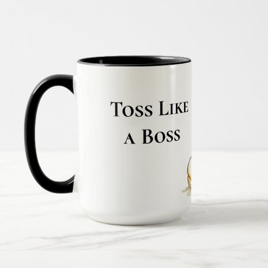 Mug Lancer comme un patron Lancer de crêpes drôle (Gauche)