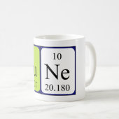 Mug Lancer la taille du nom de table périodique (Devant droit)