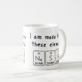 Mug Lancer la taille du nom de table périodique (Devant droit)
