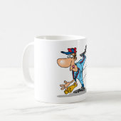 Mug Lanceur de baseball de dessin animé drôle lançant (Devant gauche)