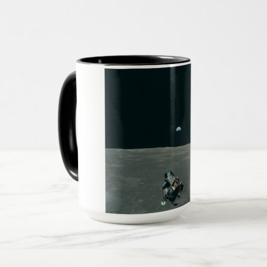 Mug Lander lunaire Apollo et lever de terre sur la lun (Devant gauche)