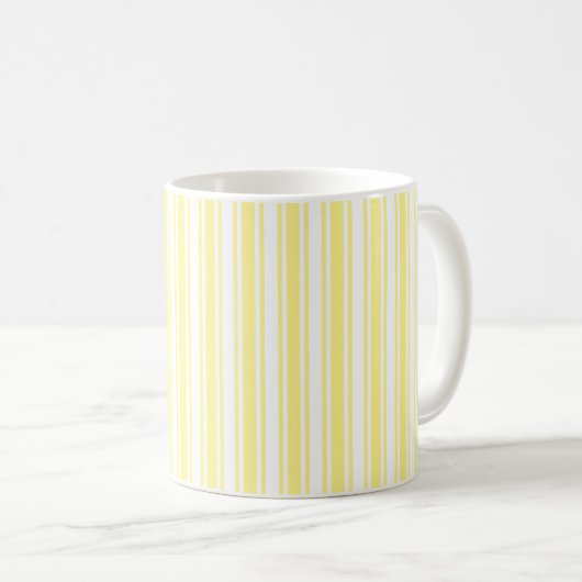 Mug Landes de bonbons jaune et blanc citron (Devant droit)