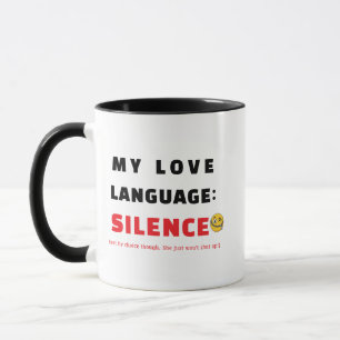 Mug Langage d'Amour, Tasse à Café avec Impression