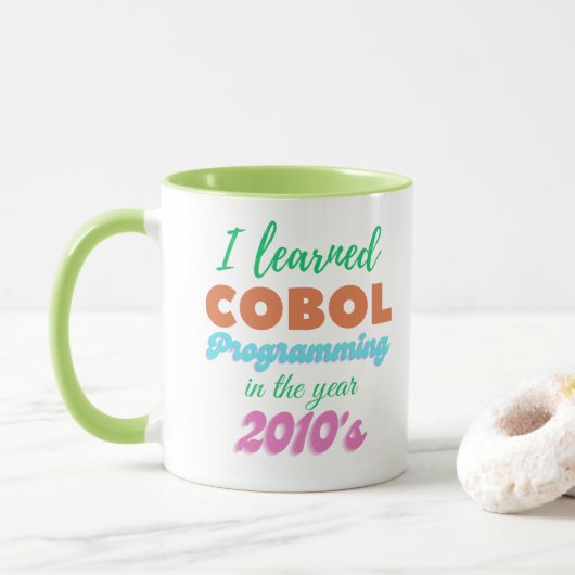 Mug Langage de programmation Cobol appris en 2010 (Avec donut)