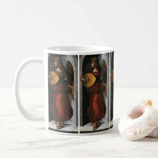 Mug L'Ange en rouge jouant du luth de Léonard de Vinci (Avec donut)