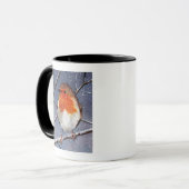 MUG L'ANGLAIS ROBIN DANS LA NEIGE : ART DE PASTEL (Devant gauche)
