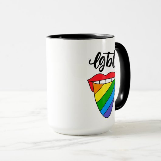 Mug Langue arc-en-ciel LGBT (Devant droit)