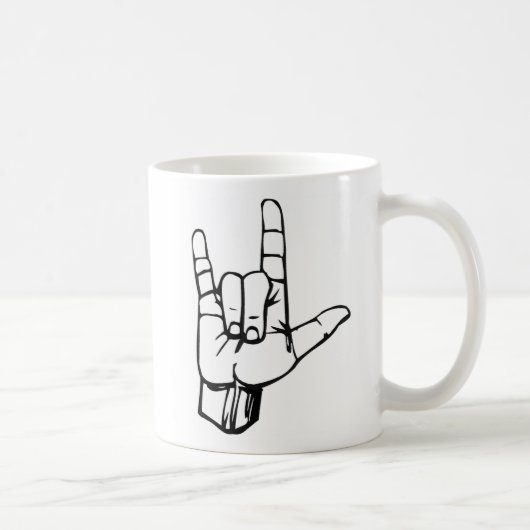Mug Langue des signes américaine - je t'aime (Droite)