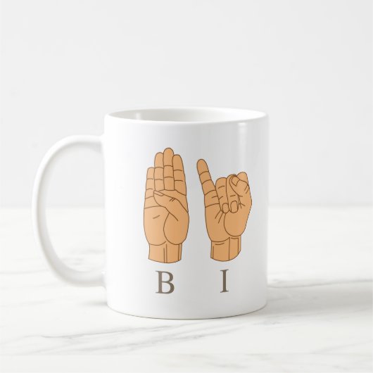 Mug Langue des signes bi pour bisexuel (Gauche)