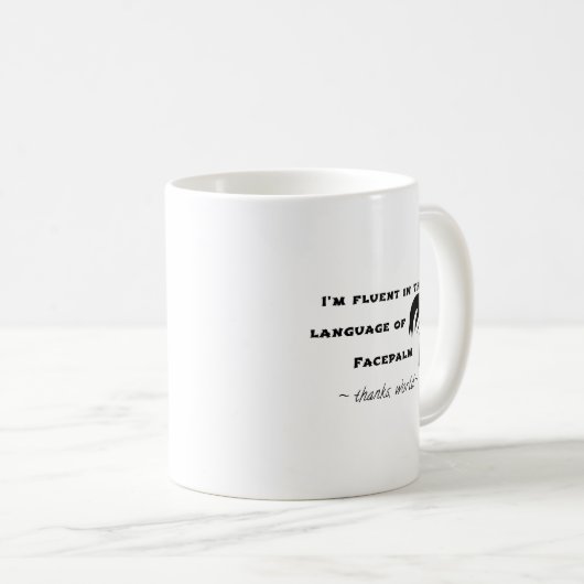 Mug Langue du Facepalm (Devant droit)
