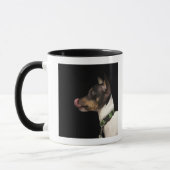 Mug Langue hors de Rat terrier noir et blanc (Gauche)