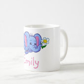 Mug L'animal drôle mignon de jungle de fleur (Devant droit)