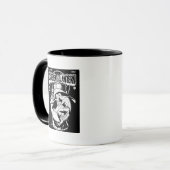 Mug Lanterne verte avec cape en combat, noir et blanc (Devant gauche)