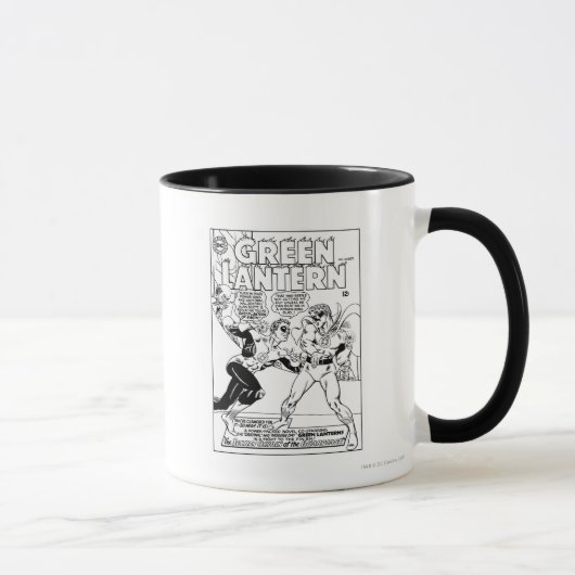 Mug Lanterne verte dans l'anneau, noir et blanc (Droite)