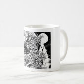 Mug Lanterne verte et Lune - Noir et Blanc (Devant droit)
