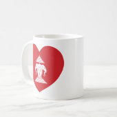 Mug Laotian Erawan 3 Tête Elephant Coeur Drapeau (Devant gauche)