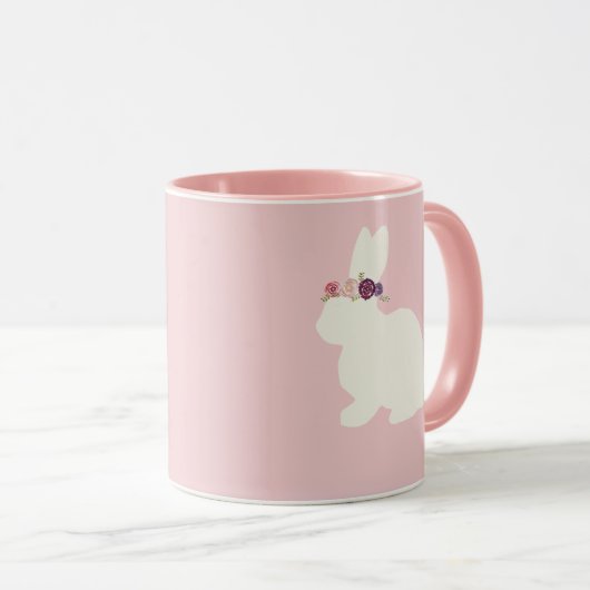 Mug Lapin avec couronne de fleurs (Devant droit)