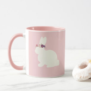 Mug Lapin avec couronne de fleurs