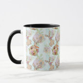 Mug Lapin avec le motif de fleurs (Gauche)
