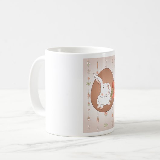 Mug Lapin avec Tulips Spring Holiday Rabbit (Devant gauche)