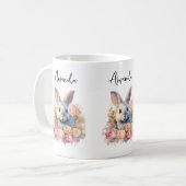 Mug Lapin avec une guirlande de roses Mignon (Devant gauche)