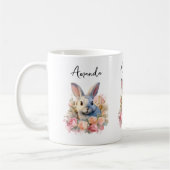 Mug Lapin avec une guirlande de roses Mignon (Gauche)