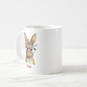 Mug Lapin Avec Verres Fleurs de Couronne aquarelle Des (Devant gauche)