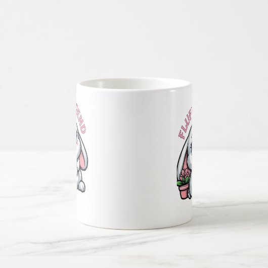 Mug Lapin blanc bouffant avec pot Plante (Centre)