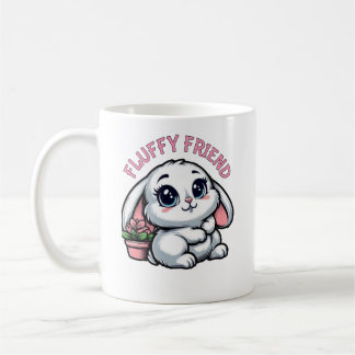 Mug Lapin blanc bouffant avec pot Plante