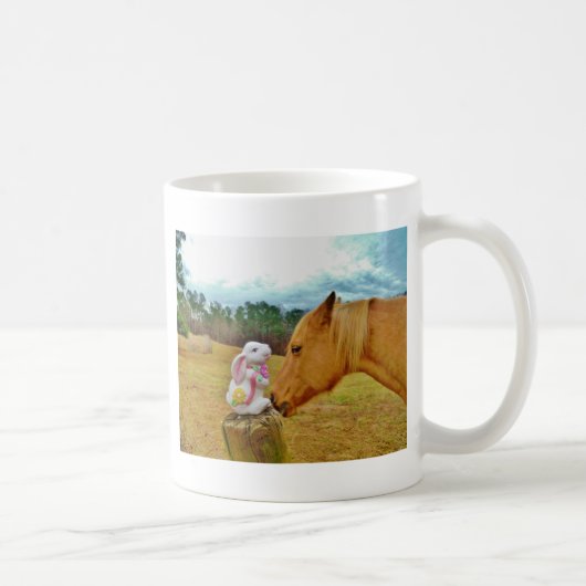 Mug Lapin blanc et Cheval jaune (Droite)