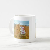 Mug Lapin blanc et cheval jaune blond (Devant gauche)