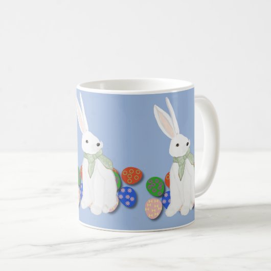 Mug Lapin blanc et oeufs (Devant droit)