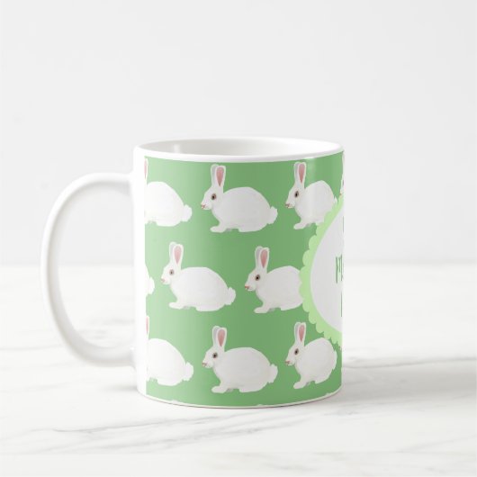 Mug lapin blanc personnalisé (Gauche)