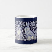 Mug Lapin bleu et blanc 7 lapins ! Cadeau de tuiles fl (Centre)