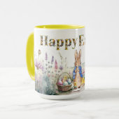 Mug Lapin Classique Joyeuses Pâques et Poussins (Devant gauche)