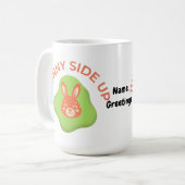 Mug Lapin côté sur Retro Graphisme d'œuf de Pâques (Devant gauche)