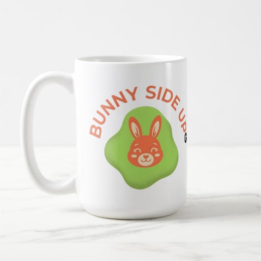 Mug Lapin côté sur Retro Graphisme d'œuf de Pâques (Gauche)