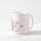 Mug Lapin d'amour blanc crème (Devant droit)