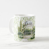 Mug Lapin dans une poitrine Feuilles vertes Floral (Devant gauche)