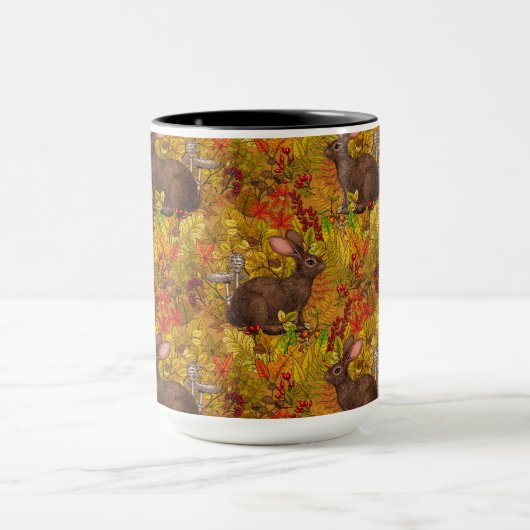 Mug Lapin d'automne sur ocre (Centre)