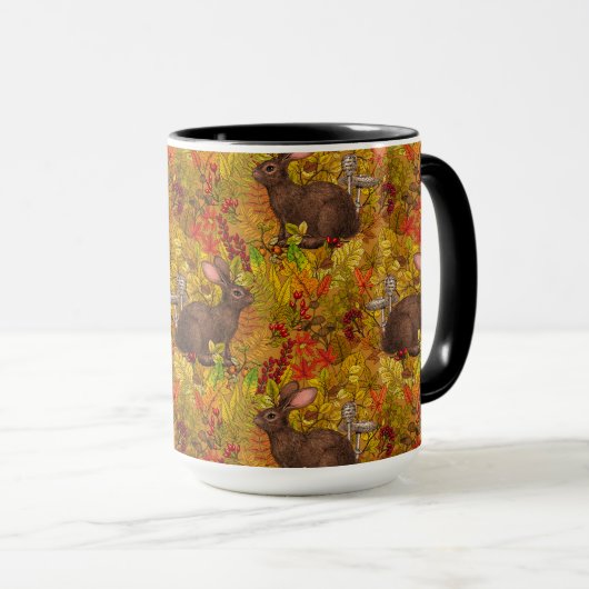 Mug Lapin d'automne sur ocre (Devant droit)