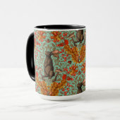 Mug Lapin d'automne sur vert clair (Devant gauche)