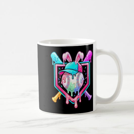 Mug Lapin de baseball de Pâques drôle qui dégouline (Droite)