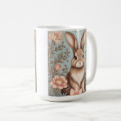 Mug Lapin de bébé mignon floral pastel (Devant droit)