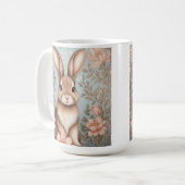 Mug Lapin de bébé mignon floral pastel (Devant gauche)