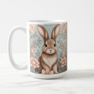Mug Lapin de bébé mignon floral pastel