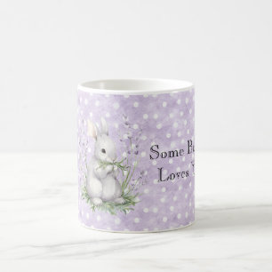 Mug Lapin de l'amour lavande à pois blancs