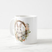 Mug Lapin de lapin précieux avec fleurs de printemps (Devant gauche)