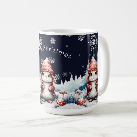 Mug Lapin de Noël fantastique (Devant droit)